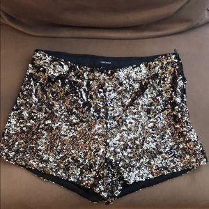 Gold Sequined Shorts